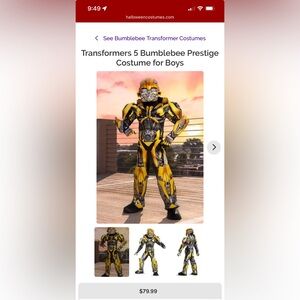 Deluxe Transformers Halloween Costume & Extra Accessory!